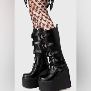 Killstar ms boom platform boots goth punk industrial goth size 5